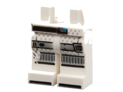 LEGO onderdeel Hips and Legs with Black Belt, Thigh Belts, Knee Armor, Damaged Right Leg and Sandals Pattern (970c00pb0859)