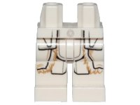 LEGO part Hips and Legs with SW Coat with Dar Tan Fur Border Pattern 970c00pb0891