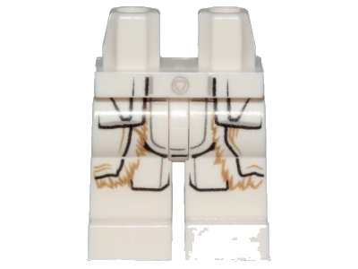 LEGO onderdeel Hips and Legs with SW Coat with Dar Tan Fur Border Pattern (970c00pb0891)