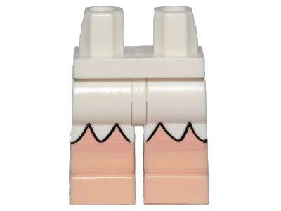 LEGO onderdeel Hips and Legs with Light Nougat Bare Legs and Zigzag Outline Pattern 1 (970c00pb0940)