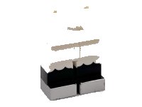 LEGO part Hips and Legs with Molded Black Lower Legs / Boots and Printed Ruffles and Silver Shoes Pattern 970c00pb0950
