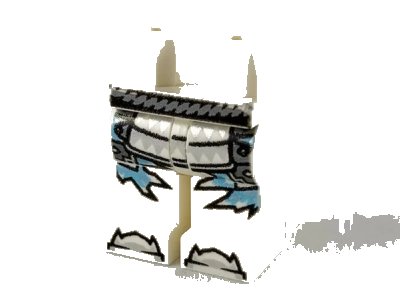 LEGO onderdeel Hips and Legs with Silver Belt, Trim, Toes and Medium Azure Icicles Pattern (970c00pb0988)
