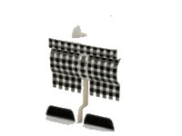 LEGO onderdeel Hips and Legs with Black and Dark Bluish Gray Checkered Pants and Black Toes Pattern 970c00pb1146