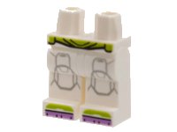 LEGO onderdeel Hips and Legs with Lime Belt, Medium Lavender Toes, Light Bluish Gray Detail Lines Pattern 970c00pb1357