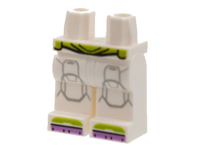 LEGO onderdeel Hips and Legs with Lime Belt, Medium Lavender Toes, Light Bluish Gray Detail Lines Pattern (970c00pb1357)