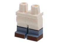 LEGO part Hips and Legs with Sand Blue Boots, Reddish Brown Toes Pattern 970c00pb1368