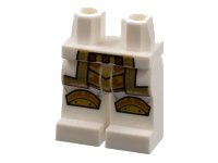 LEGO part Hips and Legs with Gold Robe Hem, Armor, and Knee Pads Pattern 970c00pb1397