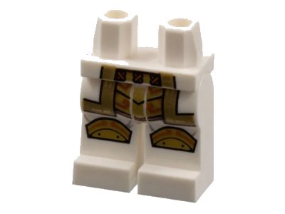 LEGO onderdeel Hips and Legs with Gold Robe Hem, Armor, and Knee Pads Pattern (970c00pb1397)