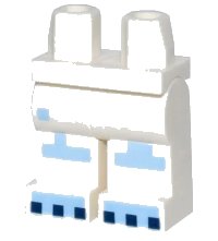 LEGO onderdeel Hips and Legs with Pixelated Bright Light Blue Knee Pads and Feet and Dark Blue Claws Pattern 970c00pb1419
