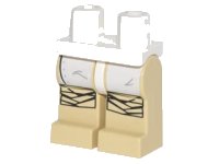 LEGO part Hips and Tan Legs with SW White Leggings, Puttees Thick Wrap Pattern 970c02pb03