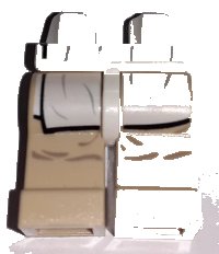 LEGO part Hips and Tan Legs with SW White Leggings Pattern 970c02pb06