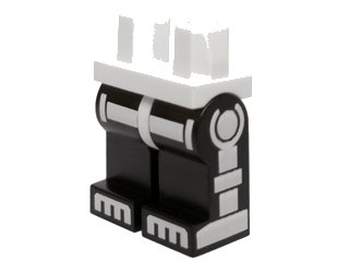LEGO onderdeel Hips and Black Legs with White Minifigure Skeleton Pattern (970c11pb25)