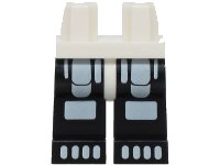 LEGO part Hips and Black Legs with White Minifigure Skeleton Thighs, Knees and Toes Pattern (BAM) 970c11pb56