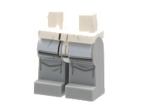 LEGO part Hips and Light Bluish Gray Legs with SW White Jacket Hem and Dark Bluish Gray Large Pockets Outline Pattern 970c86pb39