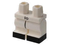 LEGO part Hips and Medium Legs with Black Button, Labcoat Outline, and Shoes Pattern 970cm00pb011