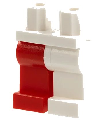 LEGO onderdeel Hips and 1 White Left Leg, 1 Red Right Leg (970d10)