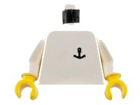 LEGO part Torso Boat Anchor Logo Pattern / White Arms / Yellow Hands 973p09c01