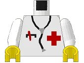 LEGO onderdeel Torso Hospital Red Cross Shirt and Stethoscope Pattern / White Arms / Yellow Hands (973p25c01)