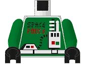 LEGO part Torso Space Police with Radio Pattern / Green Arms / Black Hands 973p69c01