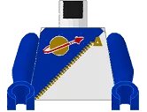 LEGO part Torso Space Futuron Blue Pattern, Gold Zipper and Classic Logo / Blue Arms / Blue Hands 973p6cc01