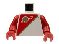 LEGO part Torso Space Futuron Red Pattern, Gold Zipper and Classic Logo / Red Arms / Red Hands 973p6dc01