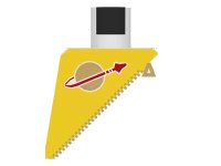 LEGO onderdeel Torso Space Futuron Yellow Pattern, Gold Zipper and Classic Logo 973p6e