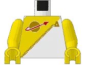 LEGO onderdeel Torso Space Futuron Yellow Pattern, Gold Zipper and Classic Logo / Yellow Arms / Yellow Hands (973p6ec01)