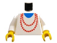 LEGO part Torso Necklace Red and Blue Undershirt Pattern / White Arms / Yellow Hands 973p71c01