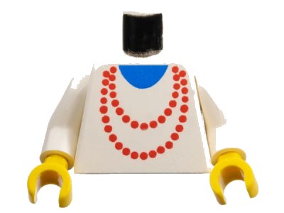 LEGO onderdeel Torso Necklace Red and Blue Undershirt Pattern / White Arms / Yellow Hands (973p71c01)