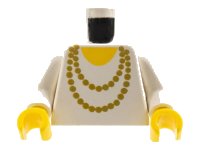 LEGO part Torso Necklace Gold and Yellow Undershirt Pattern / White Arms / Yellow Hands 973p72c01