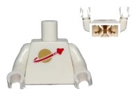LEGO onderdeel Torso Space Classic Moon Logo High on Torso Pattern, Inside with Ribs (second reissue) / White Arms / White Hands 973p90new2c05
