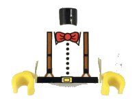 LEGO onderdeel Torso Adventurers Desert Suspenders and Red Bow Tie Pattern / White Arms / Yellow Hands 973pa1c01