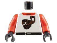 LEGO part Torso Racers Race Scorpion Red Pattern / Red Arms / Black Hands 973pb0023c01