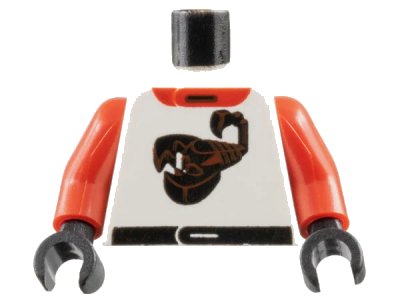 LEGO onderdeel Torso Racers Race Scorpion Red Pattern / Red Arms / Black Hands (973pb0023c01)