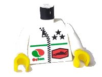 LEGO onderdeel Torso Octan Logo and 3 Stars and Zipper Pattern / White Arms / Yellow Hands 973pb0024c01