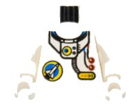 LEGO onderdeel Torso Space Port Logo, Tube and Two Red Buttons Pattern / White Arms / White Hands 973pb0026c01