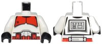 LEGO part Torso SW Armor Clone Trooper with Red Breastplate and Belt with Boxes Pattern / White Arms / Black Hands 973pb0117rc01