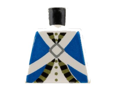 LEGO onderdeel Torso Imperial Soldier Blue Uniform Jacket with Black and Gold Trim over Shirt with Buttons, Crossbelts with Silver Diamond Clasp Pattern (Bluecoat) (973pb0204)