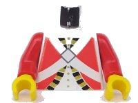 LEGO onderdeel Torso Imperial Soldier Red Uniform Jacket with Black and Gold Trim over Shirt with Buttons, Crossbelts with Silver Diamond Clasp Pattern (Redcoat) / Red Arms / Yellow Hands 973pb0206c01