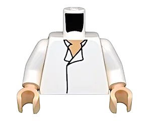LEGO onderdeel Torso SW Shirt Open Collar, No Vest, Light Nougat Pattern (Han Solo) / White Arms / Light Nougat Hands (973pb0227c01)