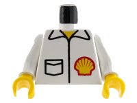 LEGO part Torso Shell Logo on Jacket with Pocket Pattern / White Arms / Yellow Hands 973pb0242c01