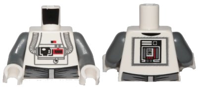 LEGO onderdeel Torso SW AT-AT Driver Dark Bluish Gray Pattern / Dark Bluish Gray Arms / White Hands (973pb0270bc01)