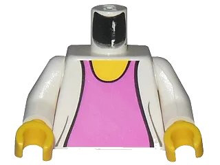 LEGO onderdeel Torso Spider-Man Sweater over Dark Pink Top Pattern (Mary Jane 3) / White Arms / Yellow Hands (973pb0284c01)