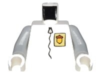 LEGO part Torso SpongeBob with Yellow Acorn Badge Pattern / Light Bluish Gray Arms / White Hands 973pb0423c01