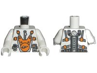 LEGO onderdeel Torso Space Mars Mission Astronaut with Orange and Silver Pattern / White Arms / White Hands 973pb0435c01