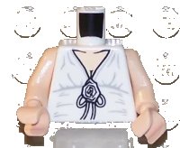 LEGO part Torso Indiana Jones V-Neck with Bow and Flower Pattern / Light Nougat Arms / Light Nougat Hands 973pb0452c01