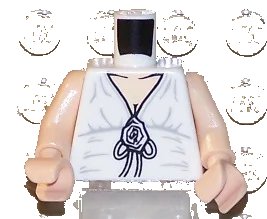 LEGO onderdeel Torso Indiana Jones V-Neck with Bow and Flower Pattern / Light Nougat Arms / Light Nougat Hands (973pb0452c01)