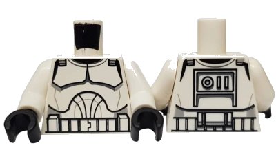 LEGO onderdeel Torso SW Armor Clone Trooper Pattern (Clone Wars) / White Arms / Black Hands (973pb0510c01)