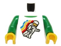 LEGO part Torso Classic Space Minifigure Floating Pattern / Green Arms / Yellow Hands 973pb0549c01