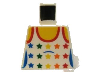 LEGO onderdeel Torso City Female White Top with Rainbow Stars Pattern (973pb0567)
